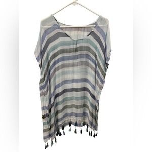 Striped Tassel Beach Coverup
